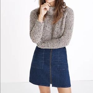 Madewell a-line denim zip utility skirt, size 4